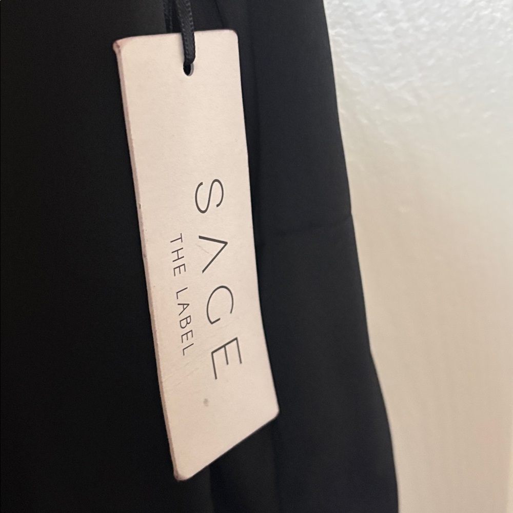 Sage The Label Duster/Robe Black Open Front, shirt tail bottom, front pockets,M - Picture 5 of 9